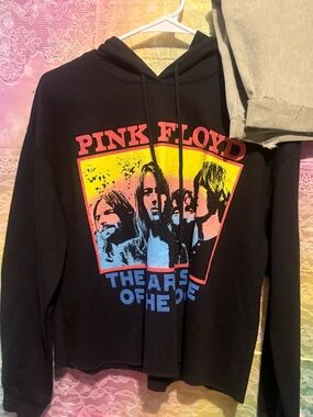 Pink Floyd Black Hoodie with Small Pink Accent